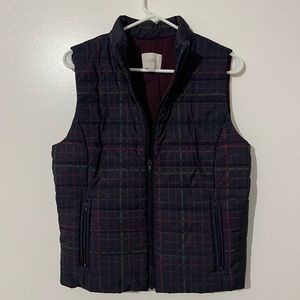 Loft puffer vest plaid size medium